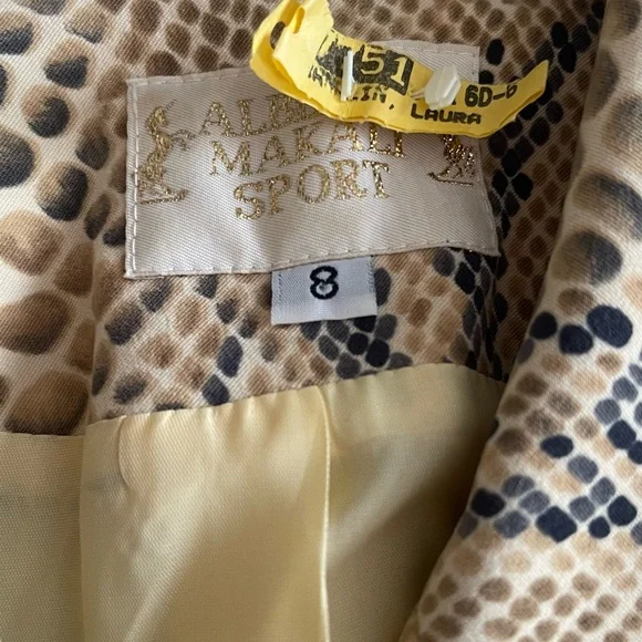Alberto Makali - Snake-Print Tailored Blazer  and Skirt Set in Size 8 - Picture 10 of 16